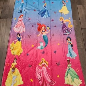 Disney Pink and Blue Princess Throw Blanket Magical